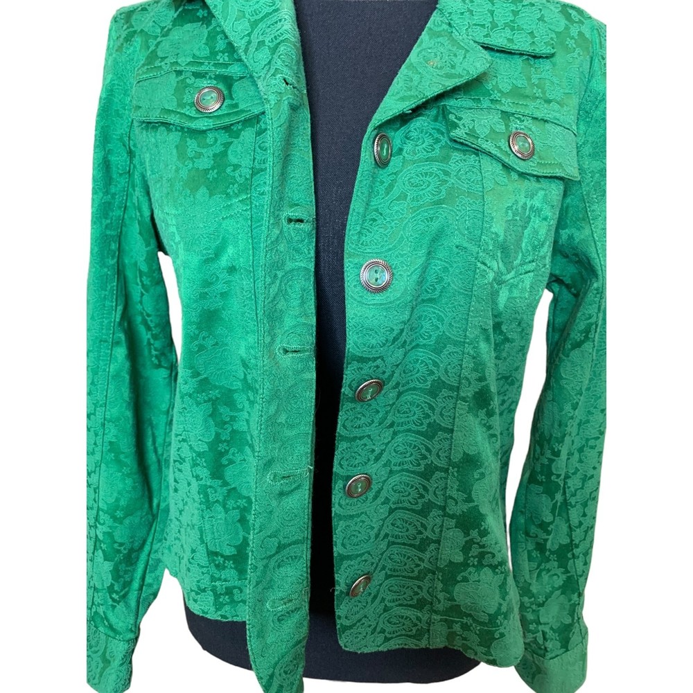 Christopher & Banks Green Floral Blazer